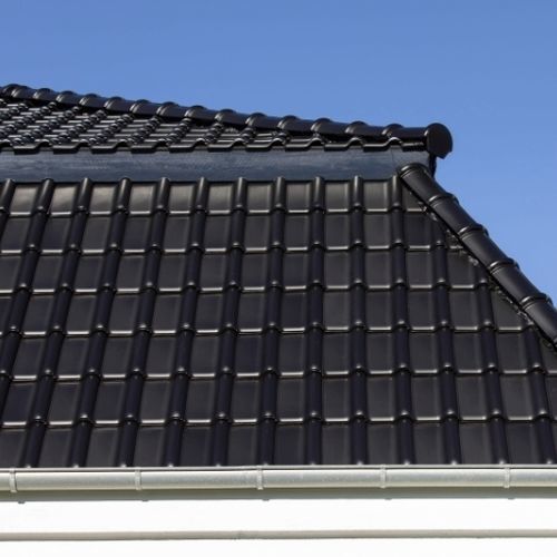 Tuile plate - RT 862 - Randers Tegl A/S - en terre cuite / grand moule / noire