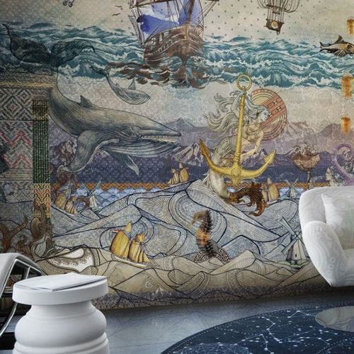 Papier peint contemporain - ATLANTIS - LondonArt Wallpapers - en textile non-tissé / en PVC / Art nouveau