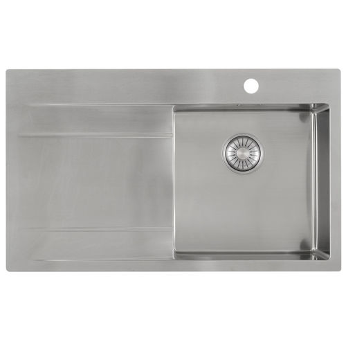 Évier 1 bac - CA 40 ABR/ABL - Caressi B.V. - avec égouttoir / en inox / encastrable