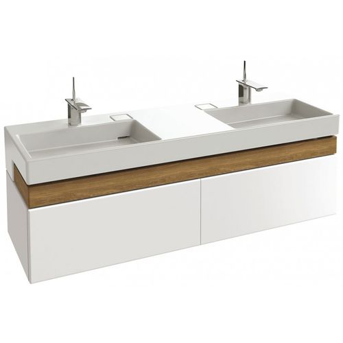 Meuble vasque double - EB1189 - JACOB DELAFON - suspendu / en bois massif / contemporain
