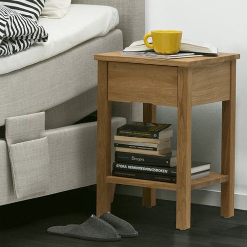 Table de chevet contemporaine - PLANIA - Jensen - en chêne / en bois teinté / rectangulaire