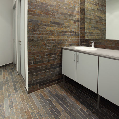 Carrelage en ardoise - VARIEGATA KAKI - Marmotex SRL - poli / finition naturelle / d'intérieur