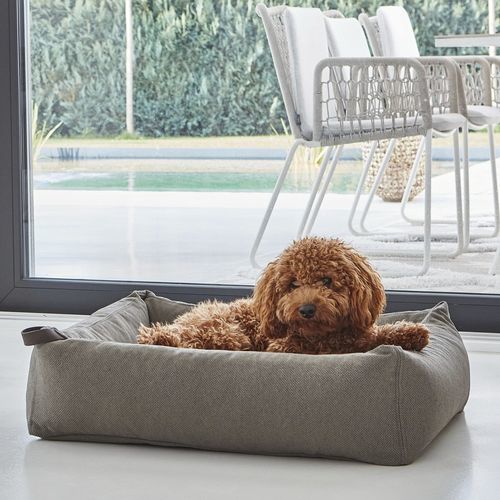 Lit pour chien en tissu - MARE - MiaCara - gris / sable / rectangulaire