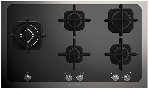 Table de cuisson à gaz - SYMBOL 90 : 1014734000 - Smalvic SpA - 5 foyers / encastrable / avec manettes