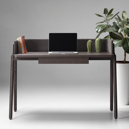 Bureau contemporain - ASH - ZEGEN - en chêne / en placage de bois / en tissu