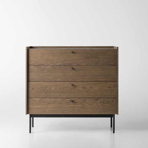 Commode contemporaine - CANELLI - ZEGEN - en chêne / en placage de bois / en acier peint