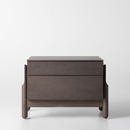 Table de chevet contemporaine - ASH - ZEGEN - en chêne / en frêne / avec piètement en chêne