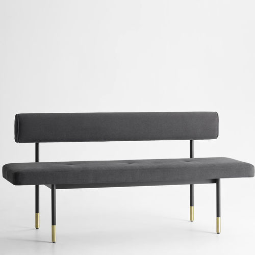 Banc contemporain - CANELLI - ZEGEN - en tissu / en acier / avec dossier