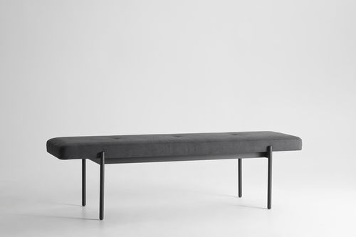 Banc contemporain - CANELLI - ZEGEN - en tissu / en acier / sans dossier