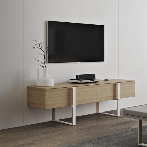 Meuble TV contemporain - GRID - ZEGEN - lowboard / en placage de bois / en stratifié