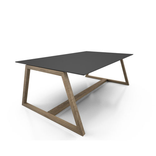 Table à manger contemporaine - LEMON - Black-Citrus - en bois massif / en céramique / en marbre
