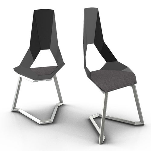 Chaise contemporaine - LIME - Black-Citrus - d'extérieur / d'intérieur / en tissu