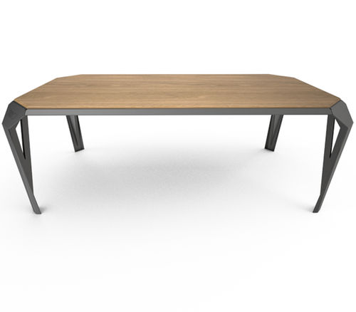 Table à manger contemporaine - ZEST - Black-Citrus - en bois / en Plexiglas® / en Corian®