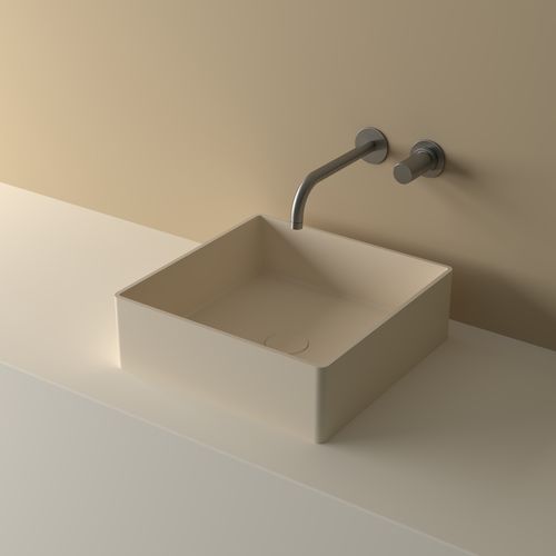 Vasque à poser - LC1S - ICÓNICO - en Solid Surface / carrée / contemporaine