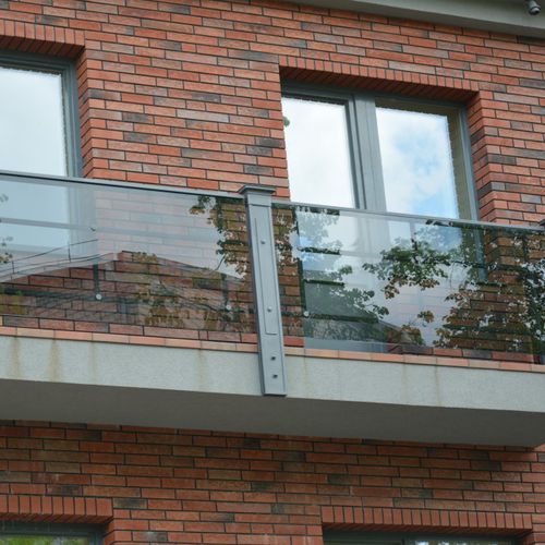 Garde-corps en fer forgé - 03 - La Forge Artistique - à panneaux en verre / d'extérieur / pour balcon