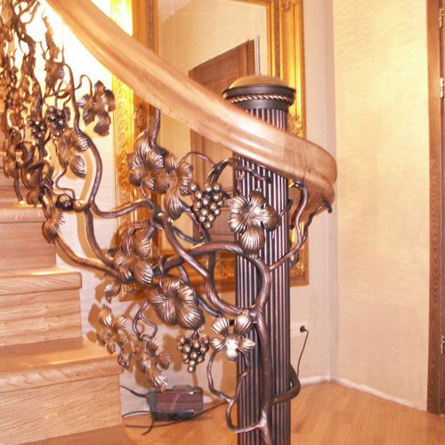Garde-corps en fer forgé - 08 - La Forge Artistique - à barreaux / d'intérieur / pour escalier