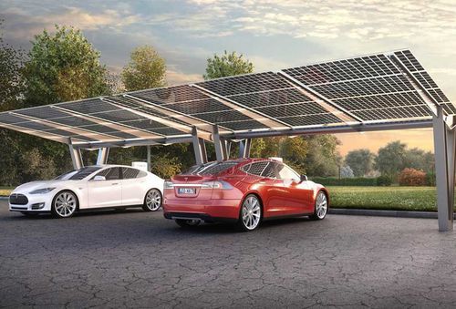 Abri de voiture professionnel - a2 solar - avec panneau solaire / en acier