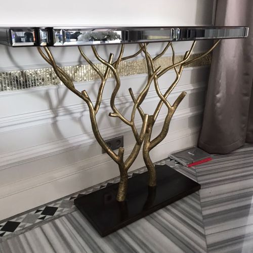Console de style Art Déco - Tessaro Group - en bois / en marbre / rectangulaire