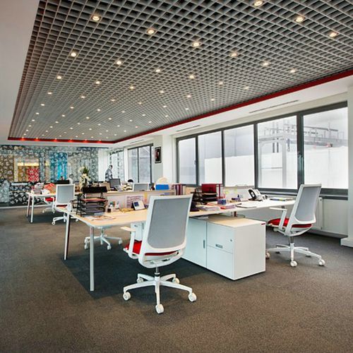 Faux-plafond en aluminium - QUADRO S - Integra - Interior Systems - en panneaux / pour bureau / acoustique