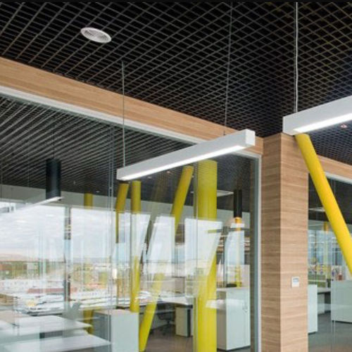 Faux-plafond en aluminium - UNITECH - Integra - Interior Systems - en fibre de polyester / en lames / pour bureau