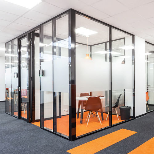 Cloison amovible - Partition® 40 - ABCD INTERNATIONAL - fixe / vitrée / à double vitrage