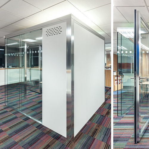 Cloison amovible - Meeting Cube® - ABCD INTERNATIONAL - en aluminium / à double vitrage / professionnelle
