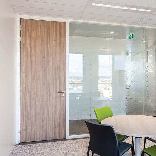 Porte d'intérieur - ABCD INTERNATIONAL - en bois / en aluminium / en verre