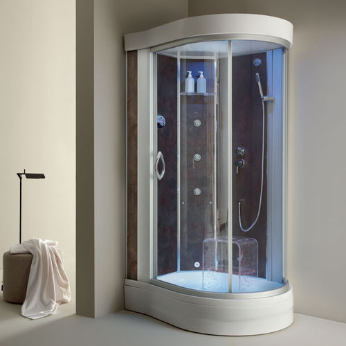 Cabine de douche en verre - COSMOS.H - ilma srl - à portes coulissantes / courbée