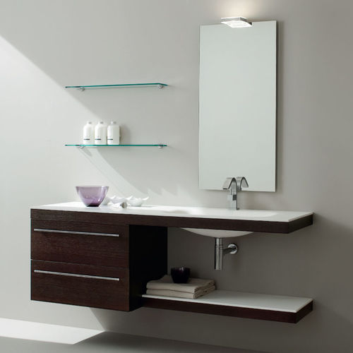 Meuble vasque suspendu - PLAY.01 - ilma srl - en bois / en Corian® / contemporain