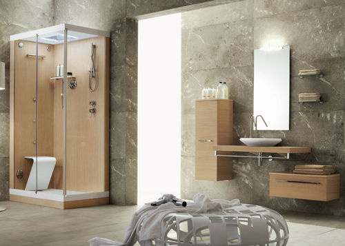 Salle de bain contemporaine - IL ROVERE NATURALE - ilma srl - en bois / en verre