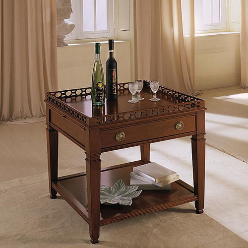 Table d'appoint classique - 619 - flli zorzella mobili - en bois / carrée / avec tiroir