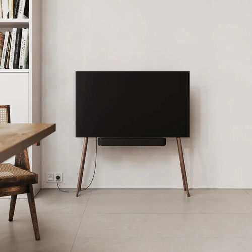 Support TV sur pied contemporain - Esthete LLC - fait main / en noyer / résidentiel