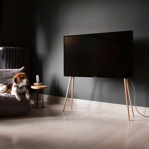 Support TV sur pied contemporain - Natural Glossy - Esthete LLC - en bouleau / résidentiel / 55"