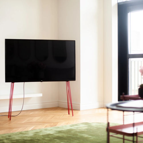 Support TV sur pied contemporain - RED - Esthete LLC - en acrylique / résidentiel / 200 x 200