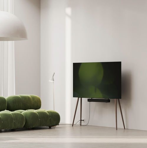 Support TV sur pied contemporain - XL - Esthete LLC - fait main / en noyer / résidentiel