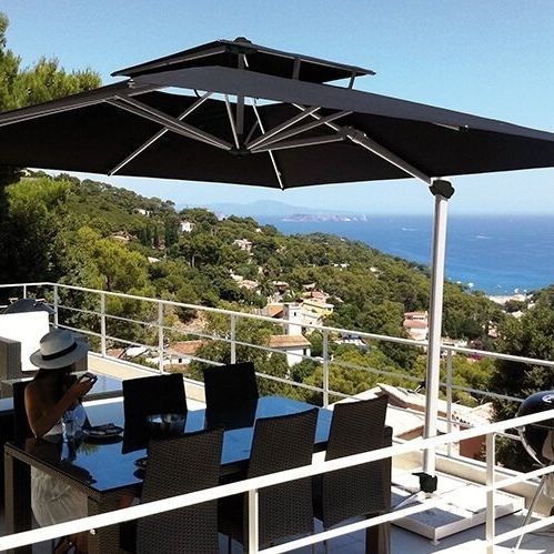 Parasol carré - LATERNA PRO - Solero Parasols - rond / déporté / orientable