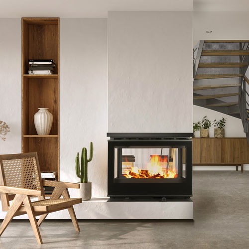 Insert de cheminée central - LLAMA CRISTAL 80 VISION 360 - BELLIDO Manufacturas Metálicas, S.L. - à bois / en acier / à convection naturelle