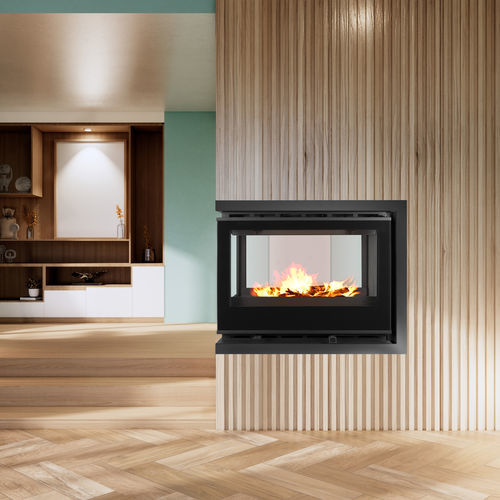 Insert de cheminée à 3 faces - LLAMA CRISTAL 80 VISION L - BELLIDO Manufacturas Metálicas, S.L. - à bois / en acier / à convection naturelle