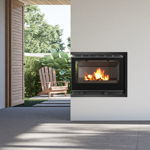 Insert de cheminée d'angle - LLAMA CRISTAL 80 FRONTAL 2L - BELLIDO Manufacturas Metálicas, S.L. - à bois / en acier / à convection naturelle