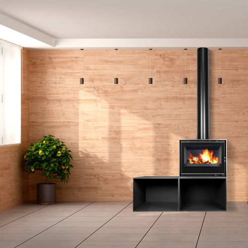 Poêle à bois - DIAMANTINE 70 EcoDesign - BELLIDO Manufacturas Metálicas, S.L. - 9 kW / au sol / contemporain