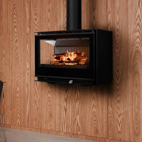 Poêle à bois - DIAMANTINE 80 FRONTAL LATERAL R|L - BELLIDO Manufacturas Metálicas, S.L. - 10 kW - 20 kW / mural / à 2 faces