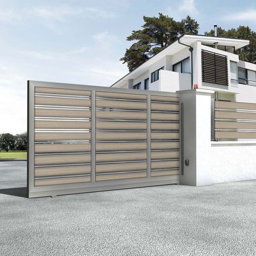 Portail battant - MODERN: M482 - Style Doors S.A. - coulissant / en aluminium anodisé / à lames