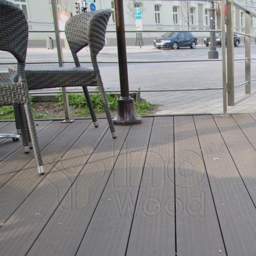 Lame de terrasse en bois composite - INODECK CLASSIC - inowood - aspect bois / rainurée / professionnelle