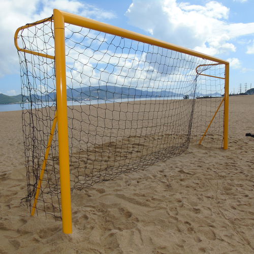 But de beach soccer en aluminium - S13137 - SODEX SPORT - à sceller / jaune / thermo-laqué