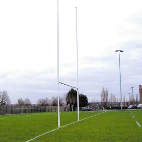 Poteau de rugby à sceller - S20082 - SODEX SPORT - en aluminium / blanc / EN 16579