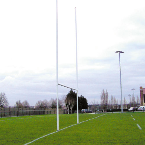 Poteau de rugby avec charnière - S20118 - SODEX SPORT - à sceller / en aluminium / blanc