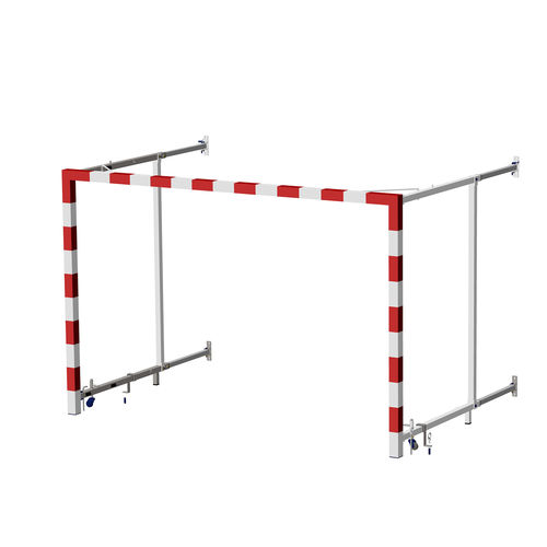 But de handball en acier galvanisé - S16251 - SODEX SPORT - fixe / pliable / blanc/rouge