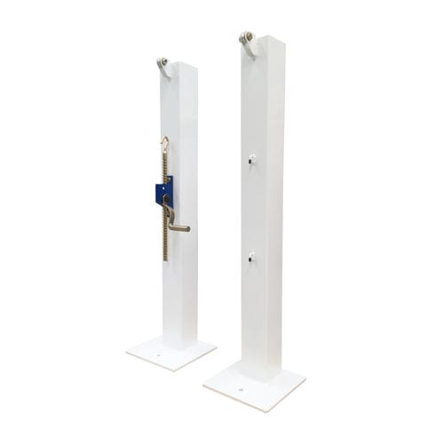 Poteau de tennis fixe - S25216 - SODEX SPORT - en acier galvanisé / blanc / thermo-laqué
