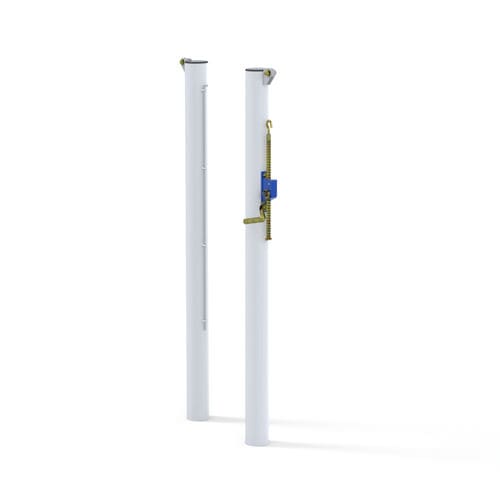 Poteau de tennis à sceller - S25232 - SODEX SPORT - en acier galvanisé / blanc / thermo-laqué