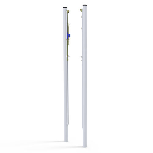 Poteau de volley à sceller - S30161 - SODEX SPORT - en acier galvanisé / blanc / thermo-laqué